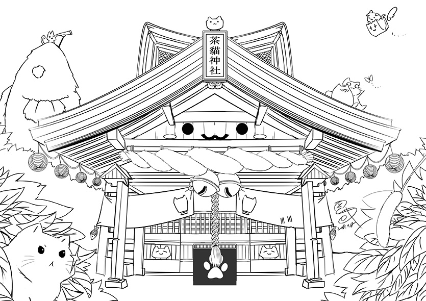 茶杯里的猫神社