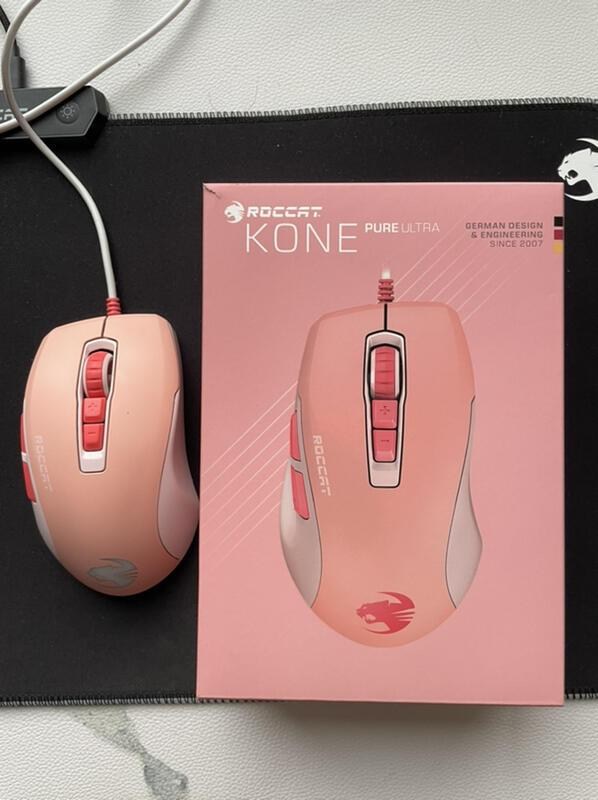 出售ROCCAT 德國冰豹 Kone Pure Ultra 魔幻豹 夜梟ULTRA輕量版 櫻花粉 電競滑鼠 ACG二手交易板 哈啦板