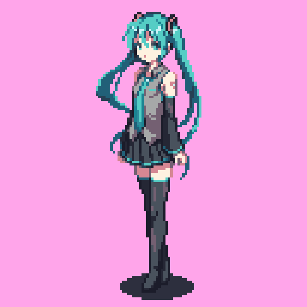 【Pixel Art】Low poly Miku - john3303123的創作 - 巴哈姆特