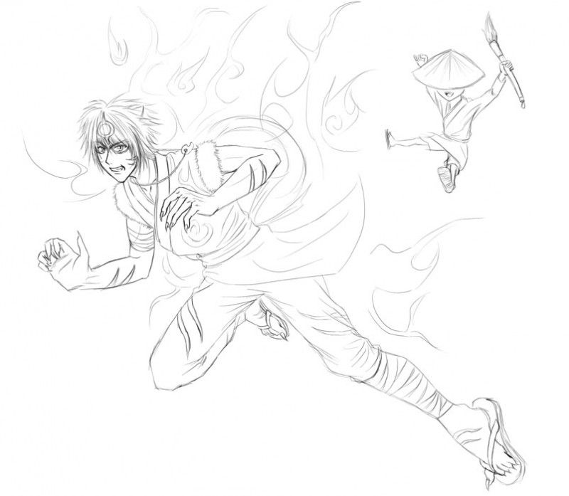 線稿 男化天照大神 大神哈啦板 巴哈姆特