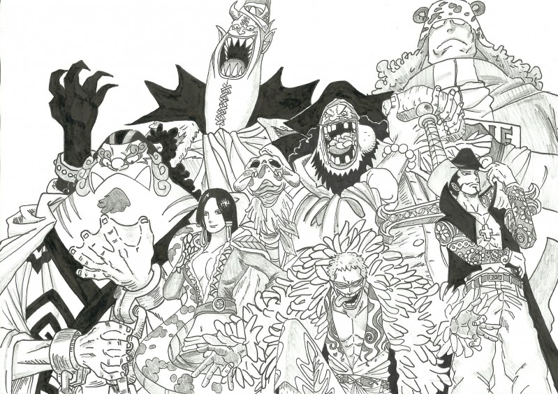 我的塗鴉手稿 One Piece 王下七武海 Mikehuang的創作 巴哈姆特