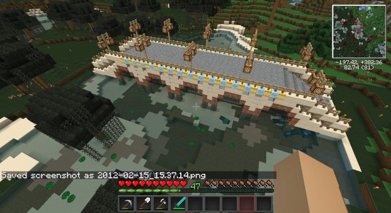 【心得】花了4個小時完成的拱橋:) @Minecraft 我的世界（當個創世神） 哈啦板 - 巴哈姆特