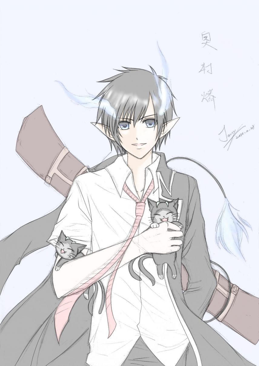 青の祓魔師-奧村燐上色草稿 - wingji1231的創作 - 巴哈姆特