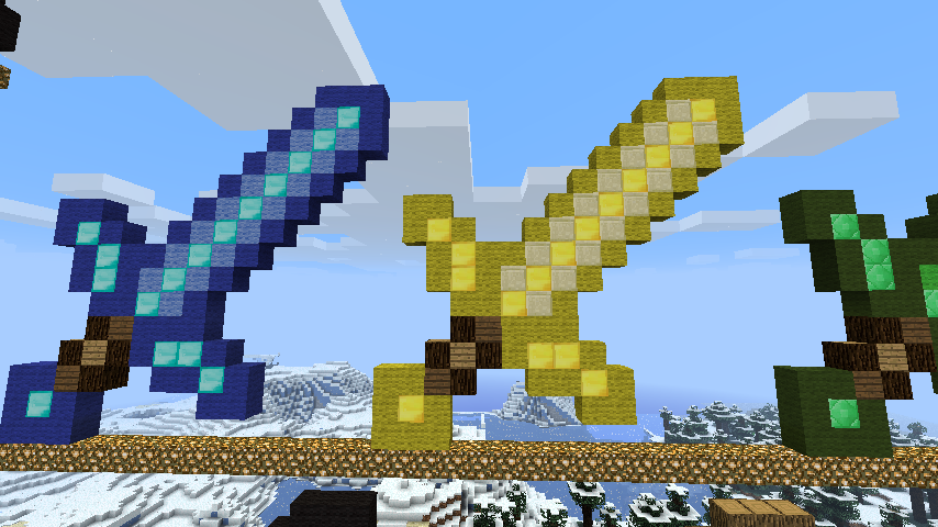 心得 勇者 如果你能抬起這些劍 我全部的財產都給你 附贈綠寶石劍 Minecraft 我的世界 當個創世神 哈啦板