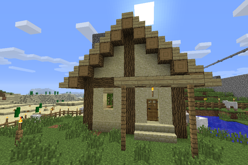 建築 半木結構小屋分享 Minecraft 我的世界 當個創世神 哈啦板 巴哈姆特