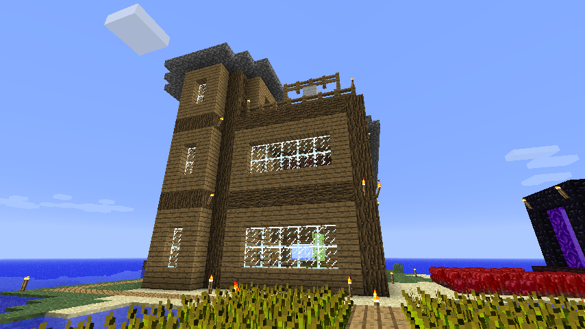 建築 生存模式中的海邊小屋 圖多 Minecraft 我的世界 當個創世神 哈啦板 巴哈姆特