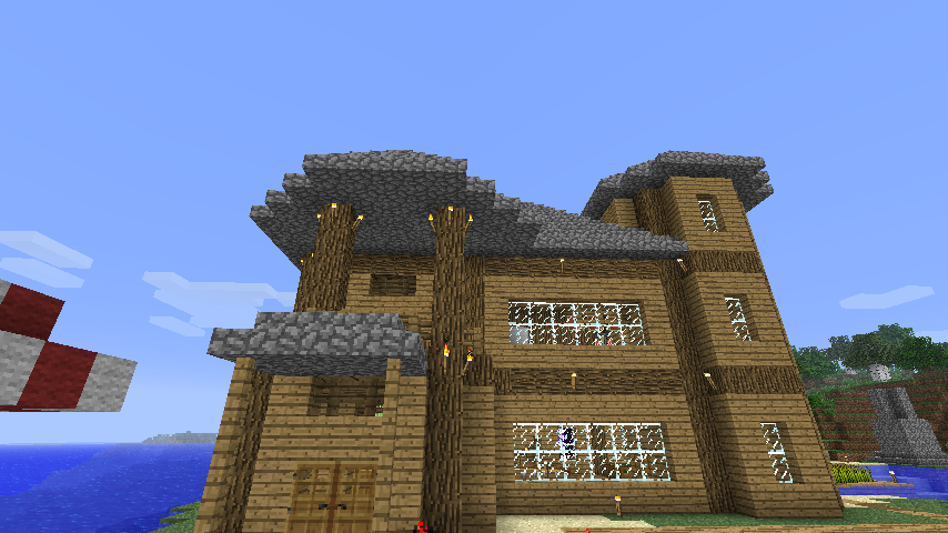 建築 生存模式中的海邊小屋 圖多 Minecraft 我的世界 當個創世神 哈啦板 巴哈姆特