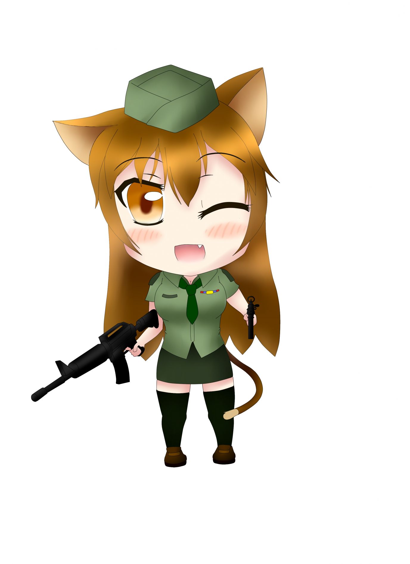 學校社團 Q版貓耳娘 持槍 Mmch1234的創作 巴哈姆特