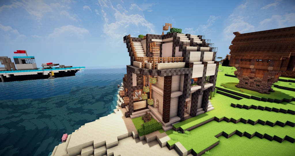 【心得】【建築】黑白搭-現代建築 (圖多24P) @Minecraft 我的世界（當個創世神） 哈啦板 - 巴哈姆特