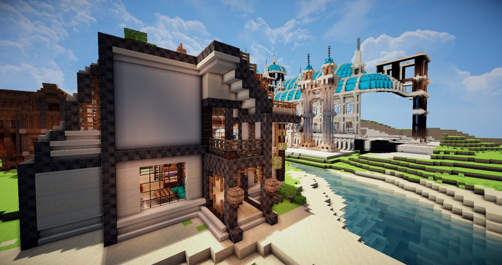 【心得】【建築】黑白搭-現代建築 (圖多24P) @Minecraft 我的世界（當個創世神） 哈啦板 - 巴哈姆特