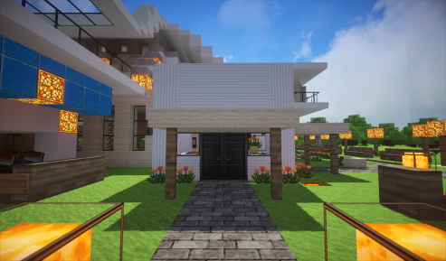 現代建築 石英風格豪華假期別墅 新增地圖檔 Minecraft 我的世界 當個創世神 哈啦板 巴哈姆特