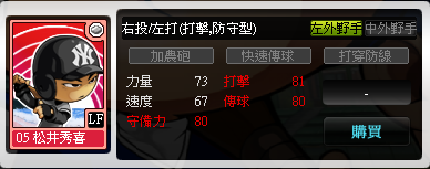 其他 棒球場上的哥吉拉 松井秀喜 全民打棒球系列哈啦板 巴哈姆特