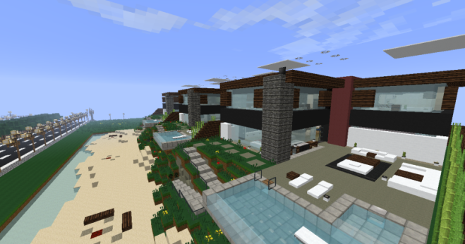 心得 郊區海邊別墅地圖分享超級漂亮 Minecraft 我的世界 當個創世神 哈啦板 巴哈姆特