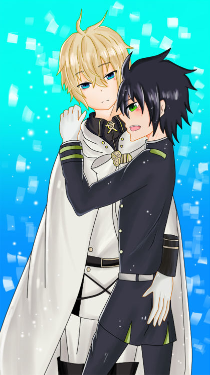 繪圖 Bl 米優不喜歡的別進喔 是bl很重要所以說2次 鏡貴也作品集 終結的熾天使 哈啦板 巴哈姆特