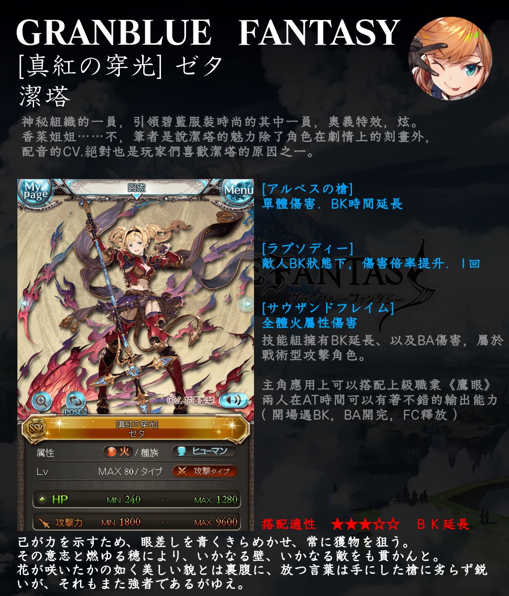 碧藍幻想 角色使用感想 Ssr 火屬性篇 Theo00的創作 巴哈姆特