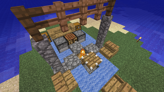 【心得】Minecraft 原版 火堆教學 (也就是營火) [1.9+] @Minecraft 我的世界（當個創世神） 哈啦板 - 巴哈姆特