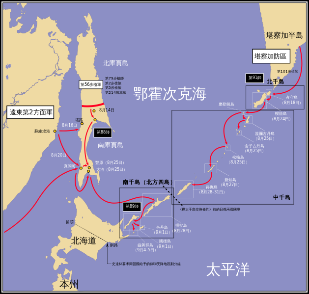 Курильская десантная операция карта