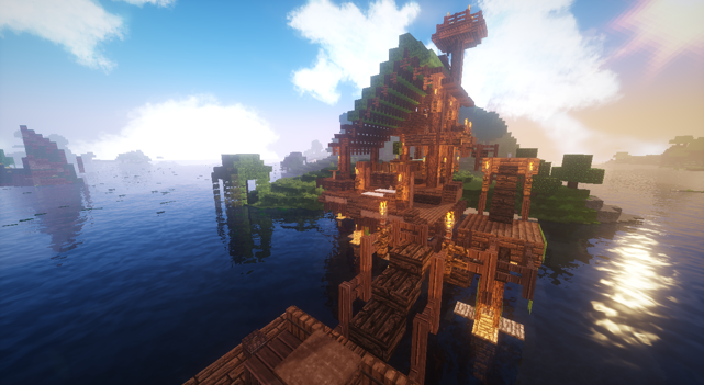 建築 海邊小屋 度假 派對場地 初次發文還請賜教 Minecraft 我的世界 當個創世神 哈啦板 巴哈姆特