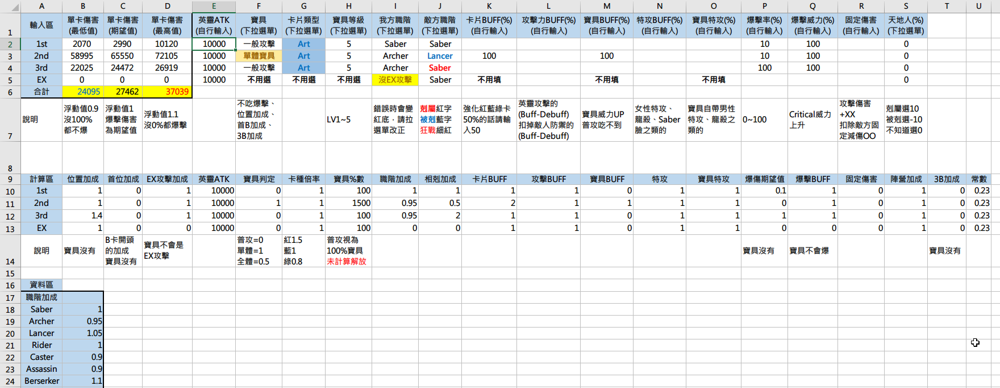 Fgo伤害计算公式 Fgo伤害计算器 Booionp