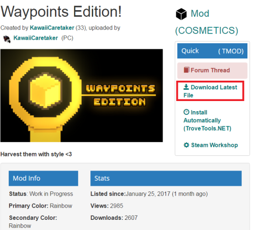 【情報】Tony報好康(模組) - Waypoints Edition(素材標記) @Trove 精華區 - 巴哈姆特