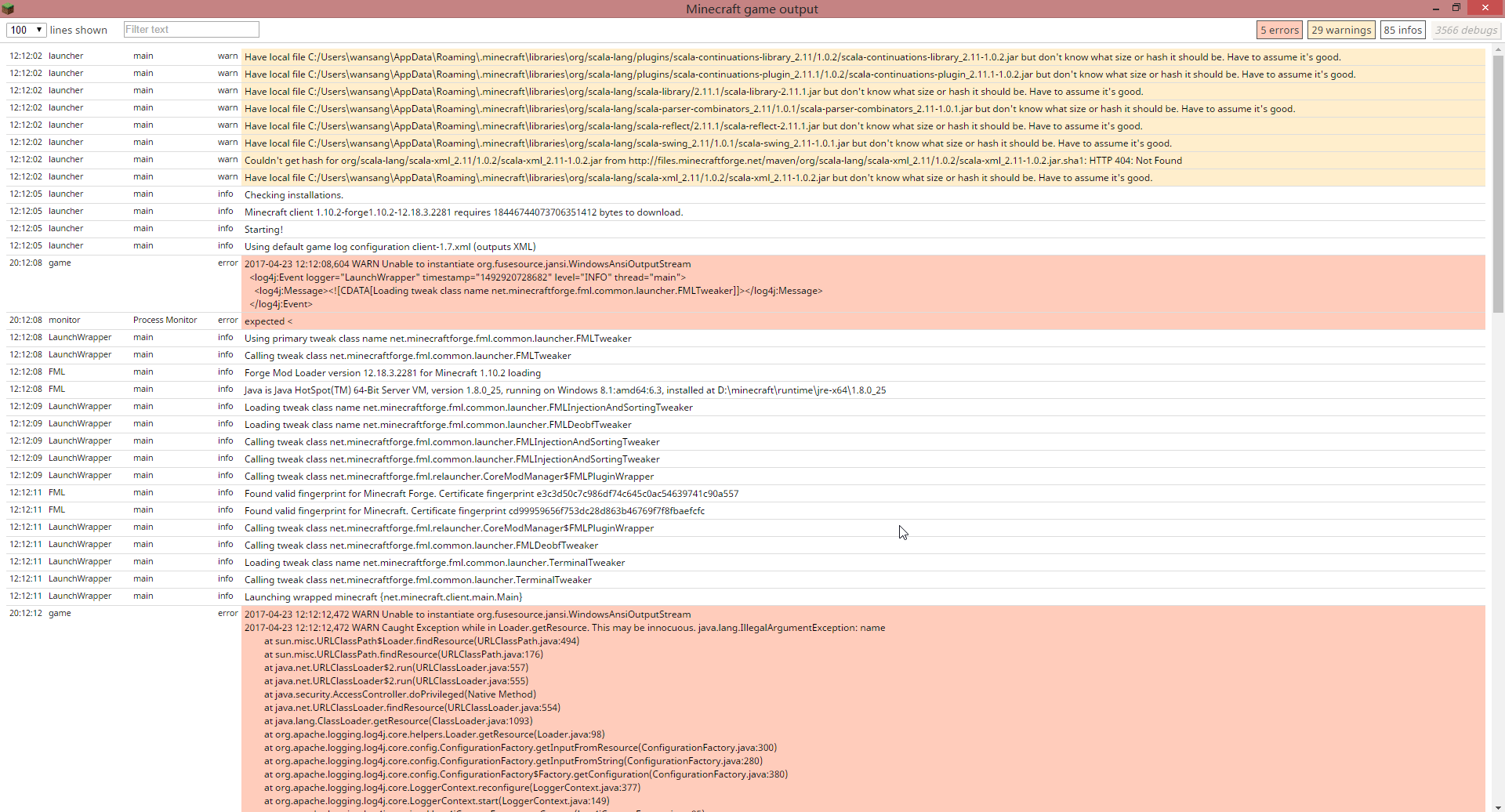 error starting launcher java.lang.IllegalStateException The driver