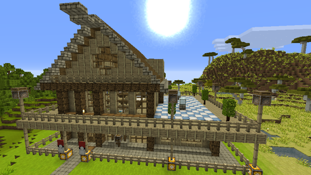 建築 Minecraft生存建築介紹 雙層小木屋 附閣樓與地下室 Yuuma0609的創作 巴哈姆特