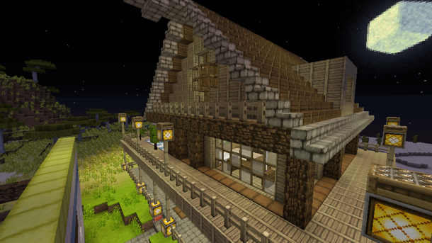 建築 Minecraft生存建築介紹 雙層小木屋 附閣樓與地下室 Yuuma0609的創作 巴哈姆特