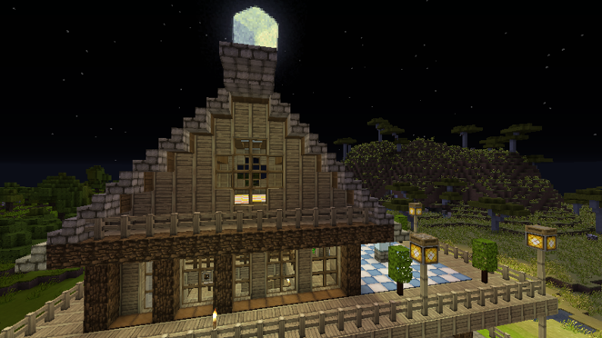 建築 Minecraft生存建築介紹 雙層小木屋 附閣樓與地下室 Yuuma0609的創作 巴哈姆特