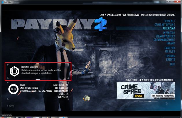 Payday 2 pocohud вылетает