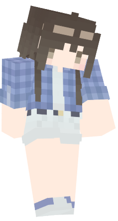 Girls | Blue shirt (with pink and yellow) Minecraft Skin