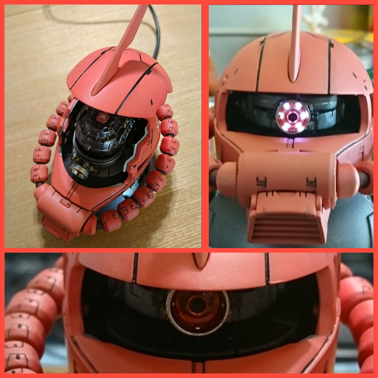 心得 Exceed Model Zaku Head 渣古頭玩具加鏡頭發光發聲遙控及面部 模型技術與資訊哈啦板 巴哈姆特