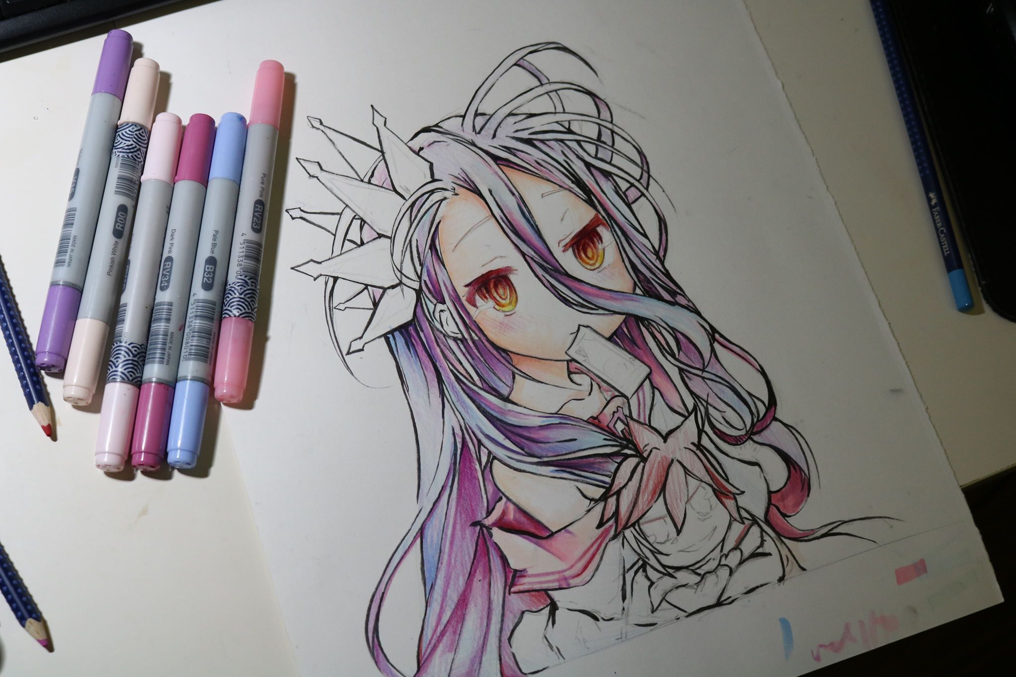 討論 白 No Game No Life 遊戲人生 水性色鉛筆 麥克比 未完成 榎宮祐作品集 No Game No Life 遊戲人生 哈啦板 巴哈姆特