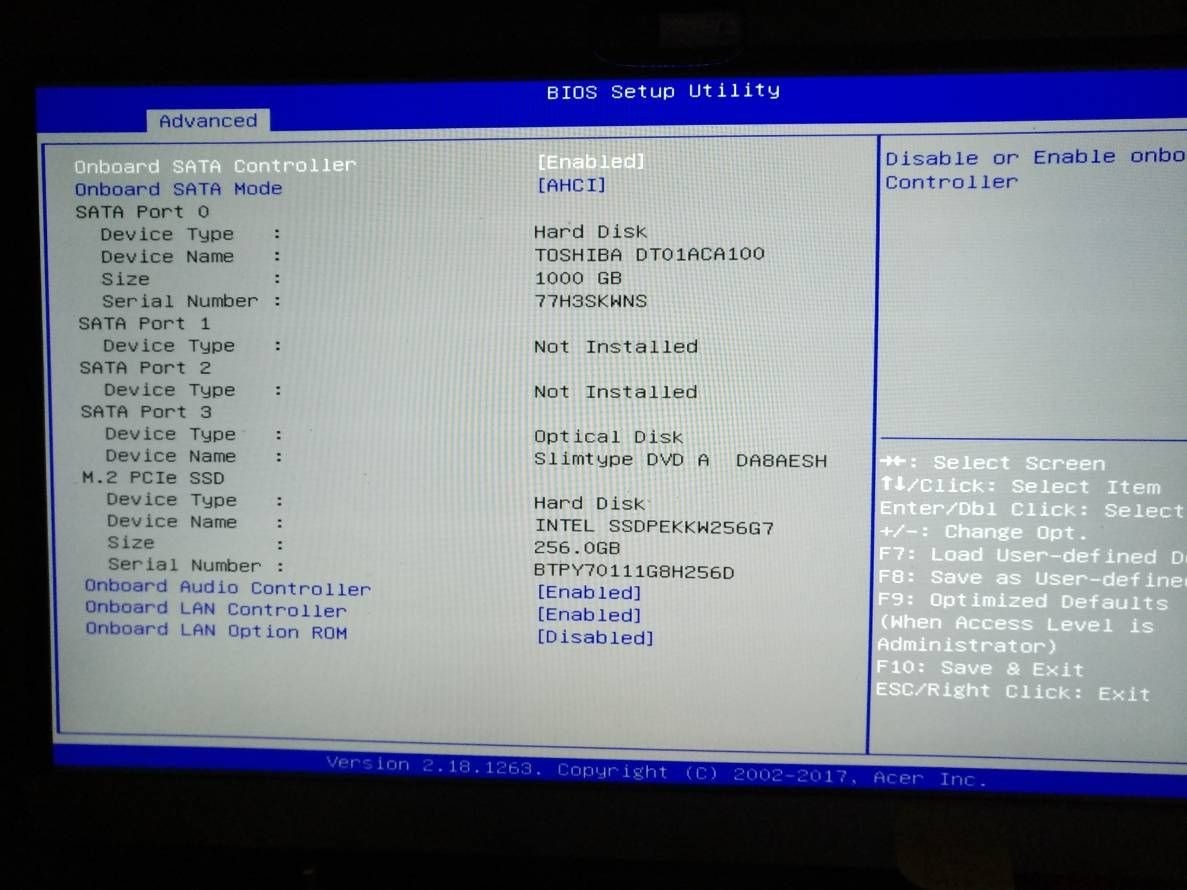BIOS V1.03 Acer Aspire. Биос версия 2.22.1282. Биос не видит флешку с виндой