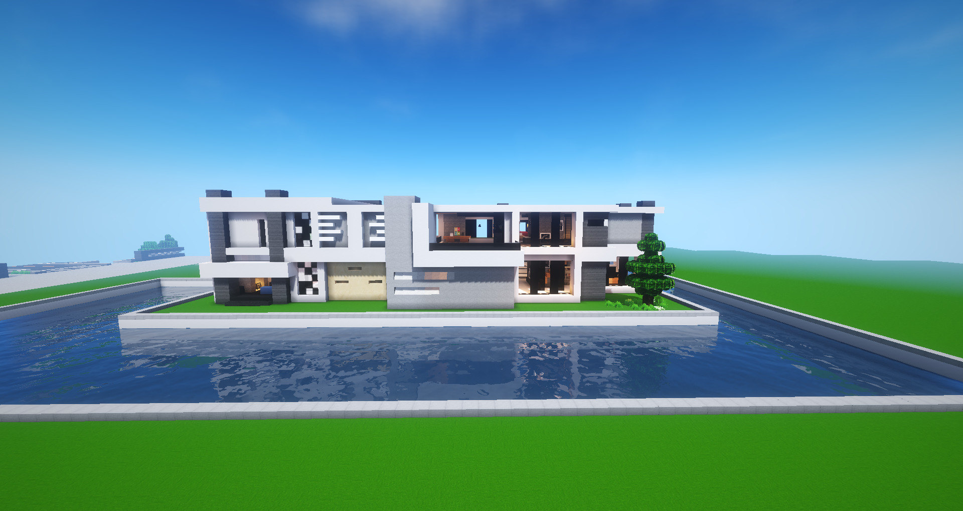 心得 現代建築 白色現代別墅 最後一作 地圖檔公開 Minecraft 我的世界 當個創世神 哈啦板 巴哈姆特