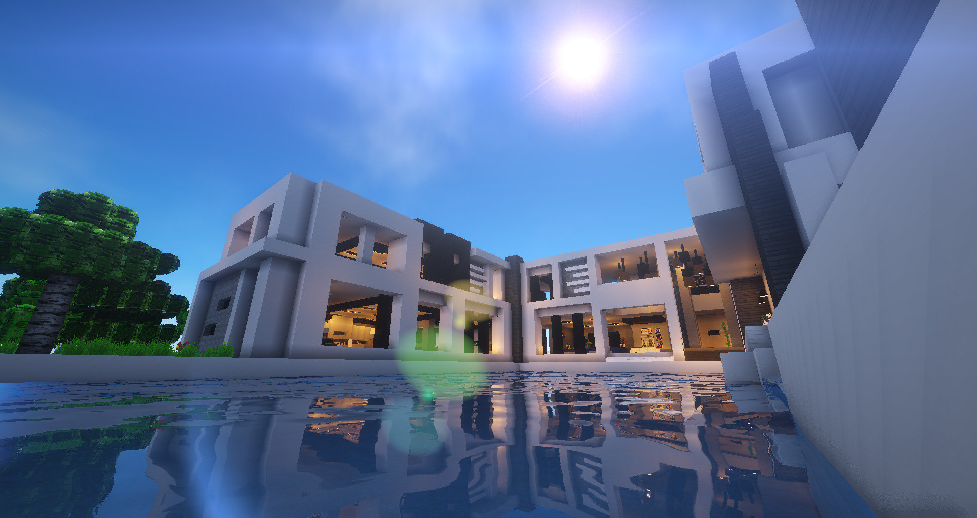 心得 現代建築 白色現代別墅 最後一作 地圖檔公開 Minecraft 我的世界 當個創世神 哈啦板 巴哈姆特