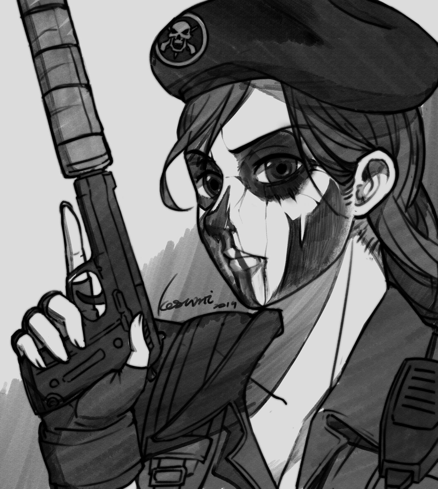 嗨大家～ 好久没有画r6fan art了~ 这次画个女鬼 审起来 不管tm三七二