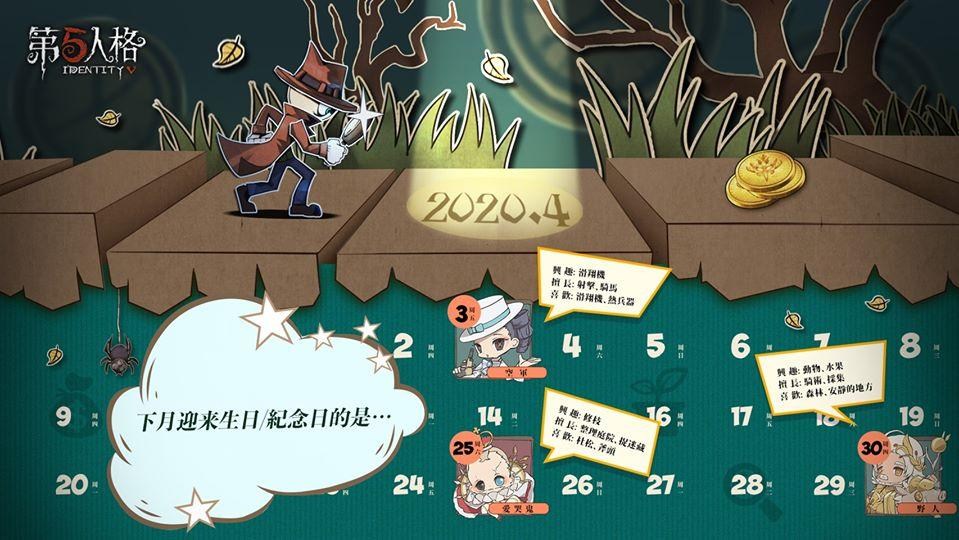 情報 4月角色日 空軍 愛哭鬼 野人 第五人格哈啦板 巴哈姆特
