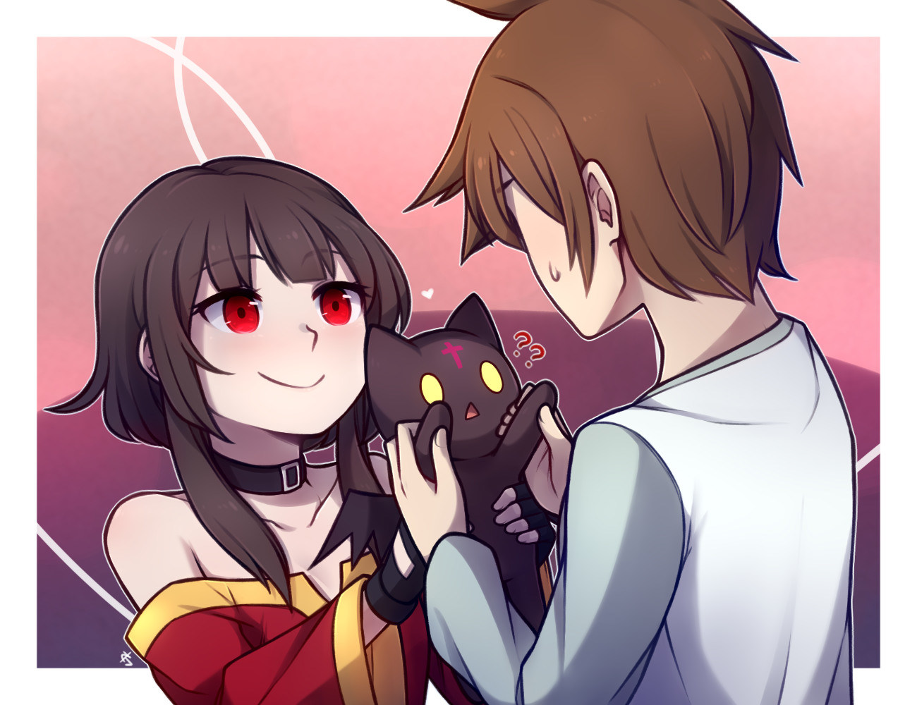 Мегуми фанфики. Kazuma x Megumin. Казума и Мегумин поцелуй. Коносуба Мегумин и Казума поцелуй. Казума и Мегумин любовь.