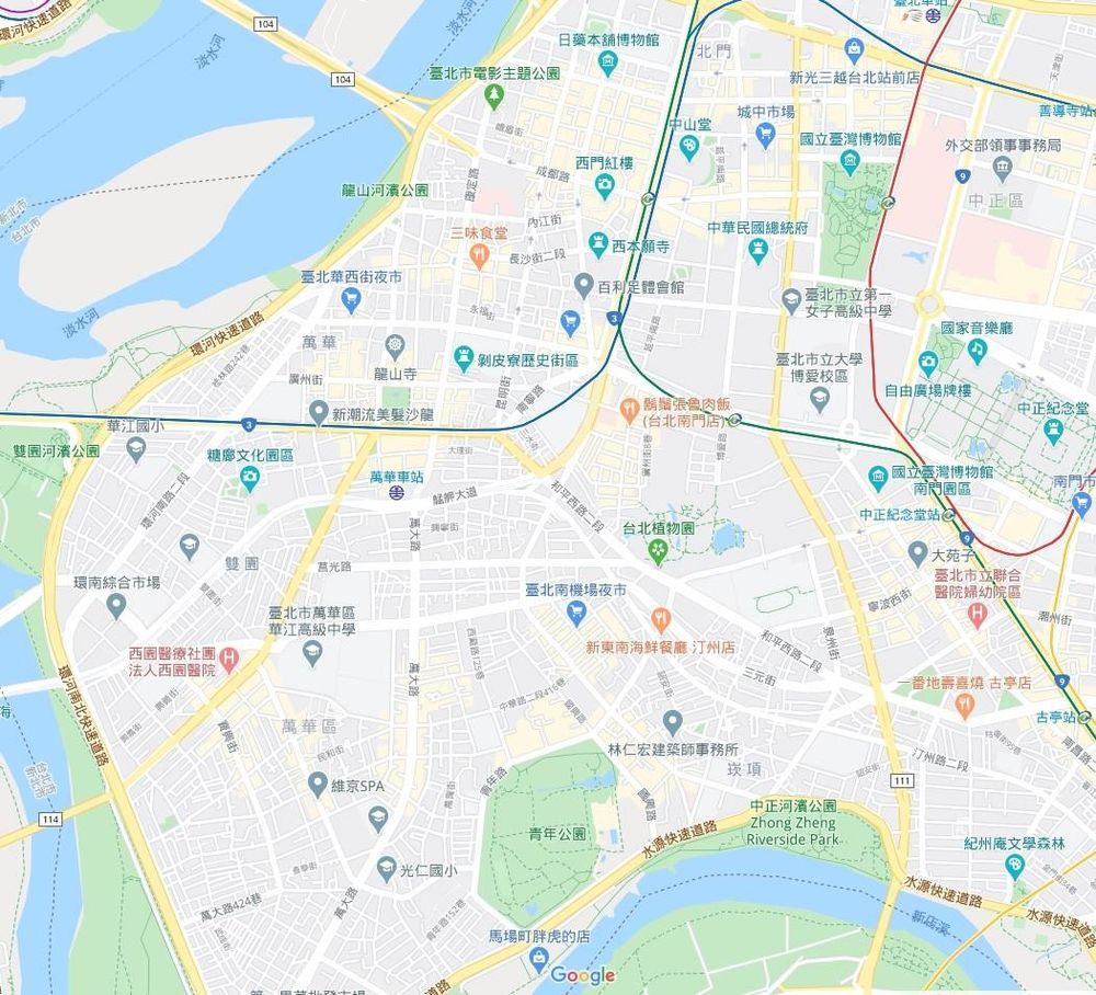 google地圖萬華中正