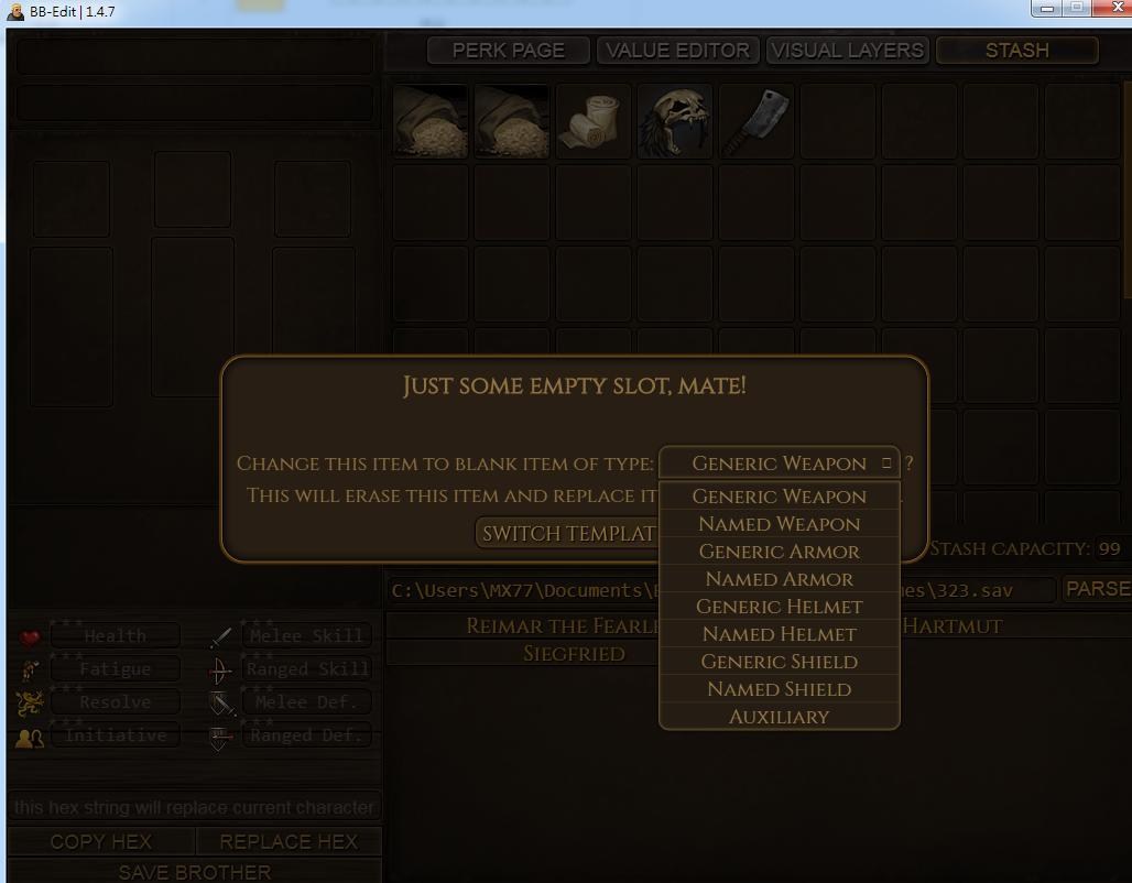 問題】想請問BB-Edit怎麼修改裝備@Battle Brothers 哈啦板- 巴哈姆特