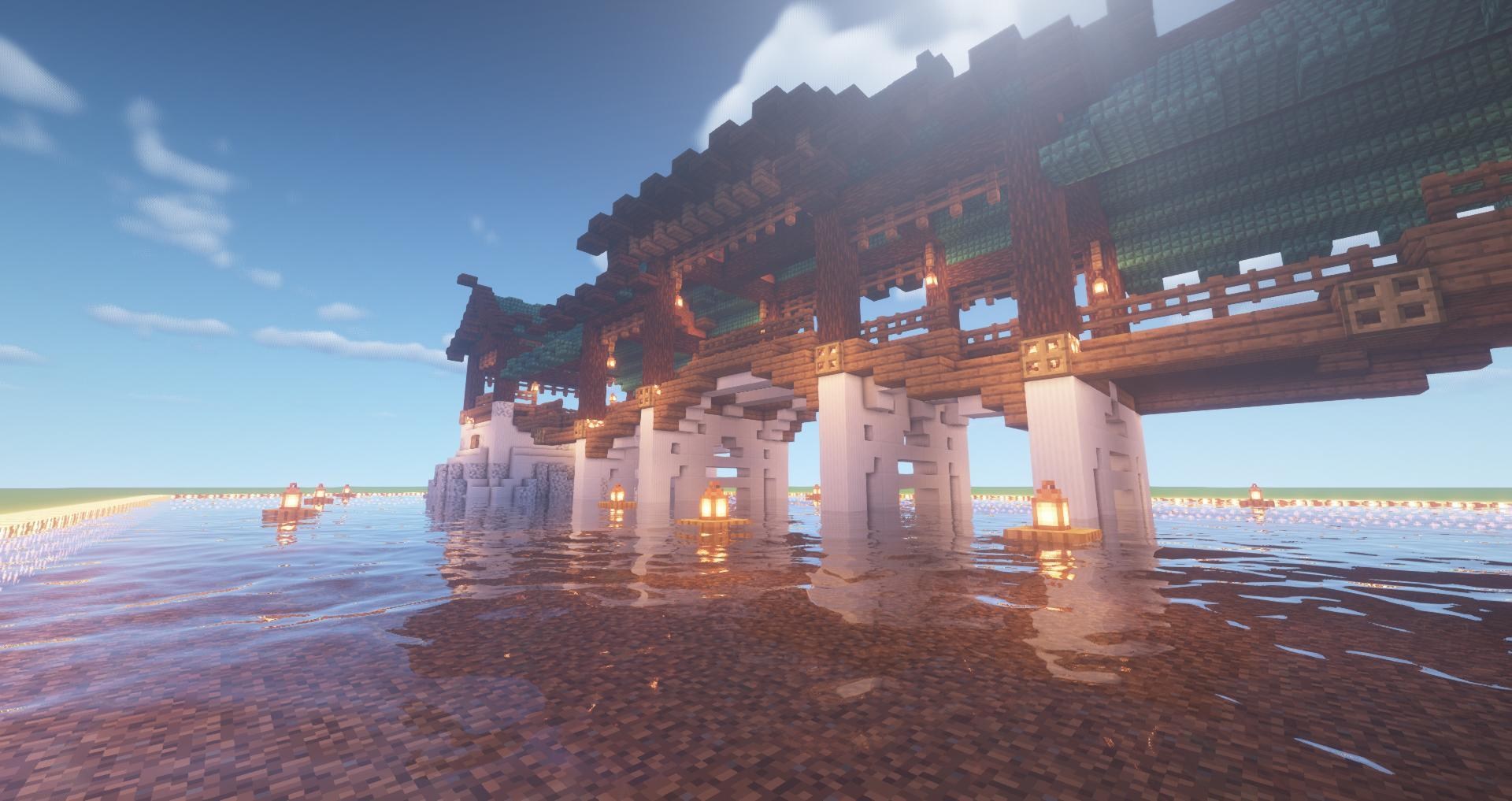 【閒聊】【建築】Minecraft翻蓋:中式橋樓 @Minecraft 我的世界（當個創世神） 哈啦板 - 巴哈姆特