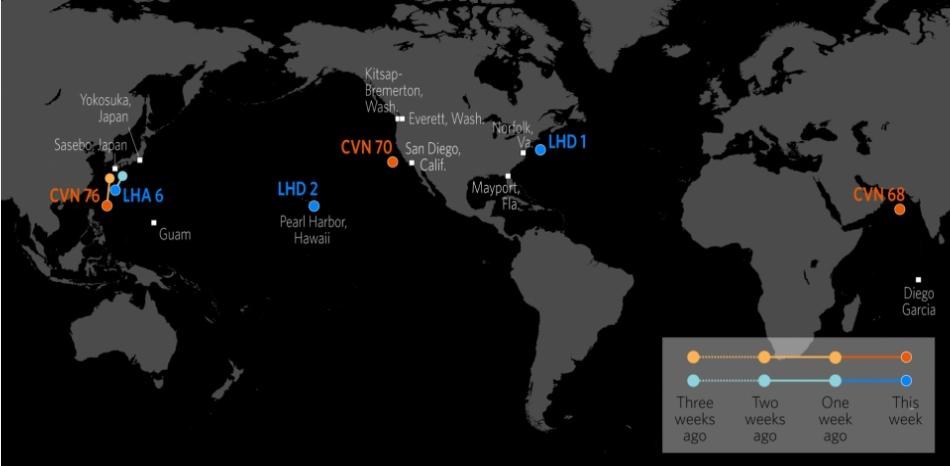 【情報】美國海軍部署觀察：空母打擊群(CSG)及兩用即應群(ARG) (8/6~9/24) @軍事策略 哈啦板 - 巴哈姆特