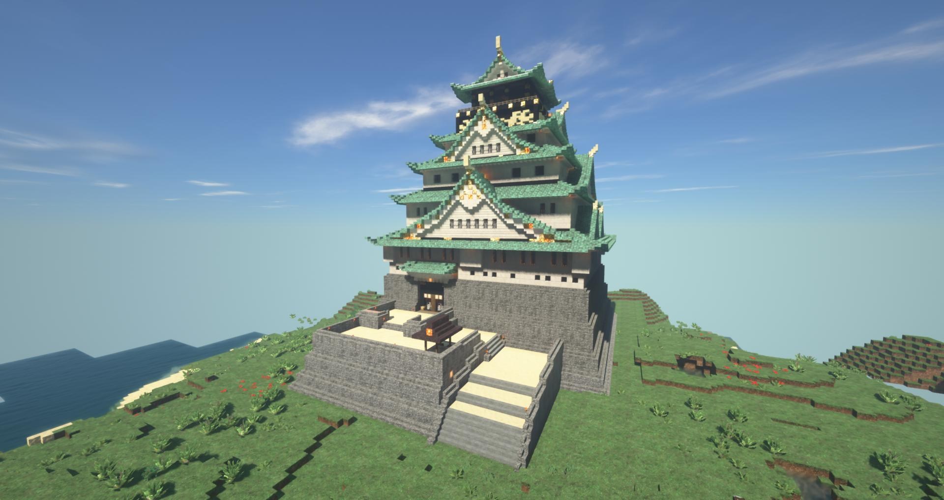 建築 日式天守1 德川大坂城天守閣 Minecraft 我的世界 當個創世神 哈啦板 巴哈姆特