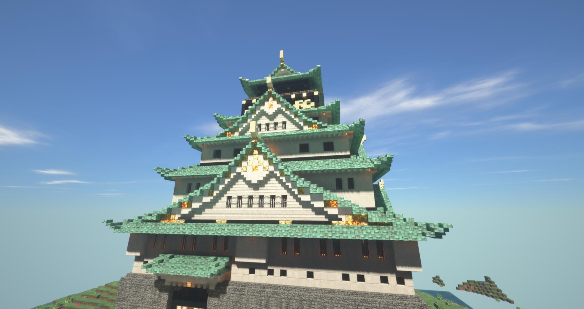 建築 日式天守1 德川大坂城天守閣 Minecraft 我的世界 當個創世神 哈啦板 巴哈姆特