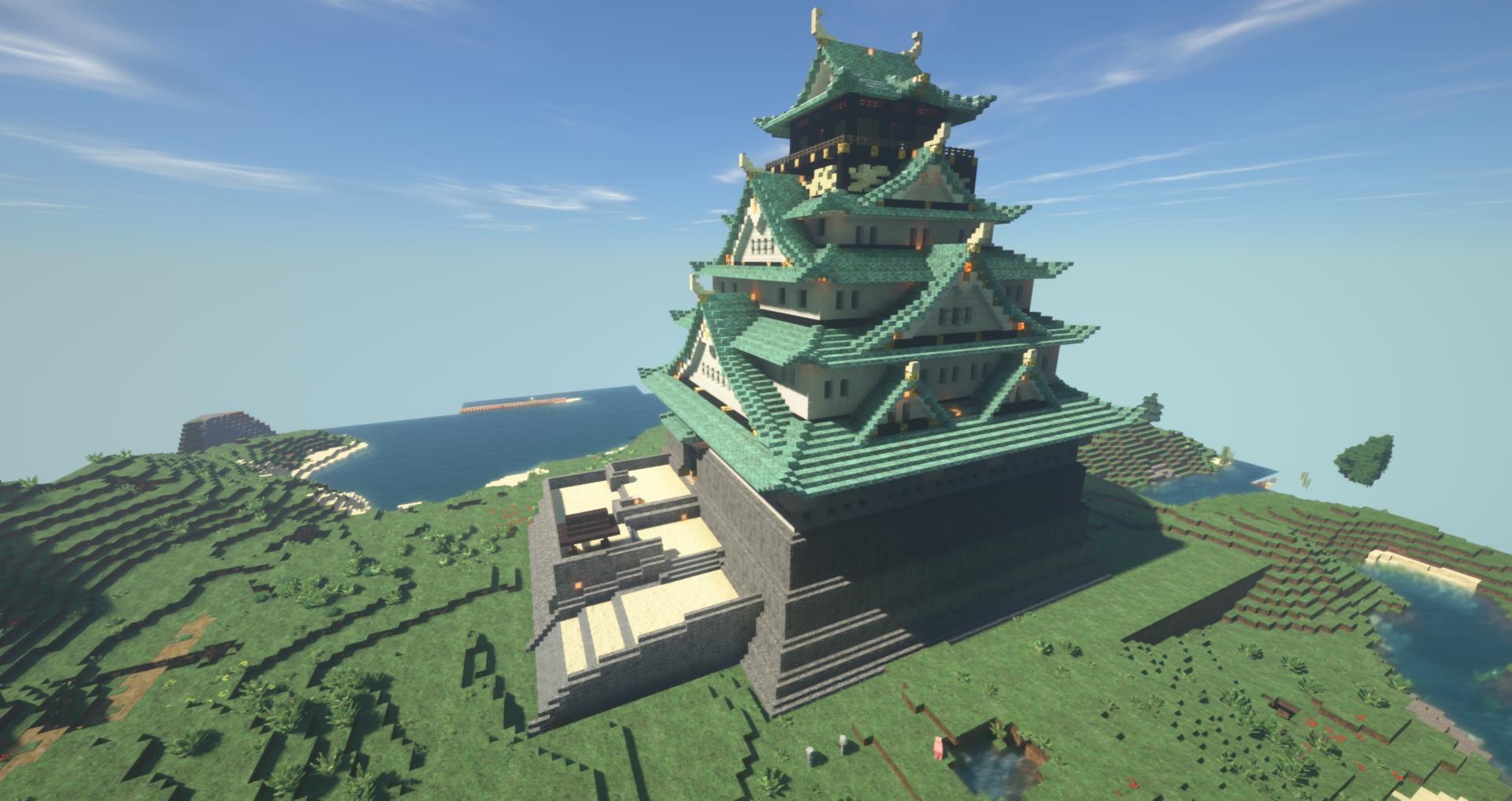 建築 日式天守1 德川大坂城天守閣 Minecraft 我的世界 當個創世神 哈啦板 巴哈姆特