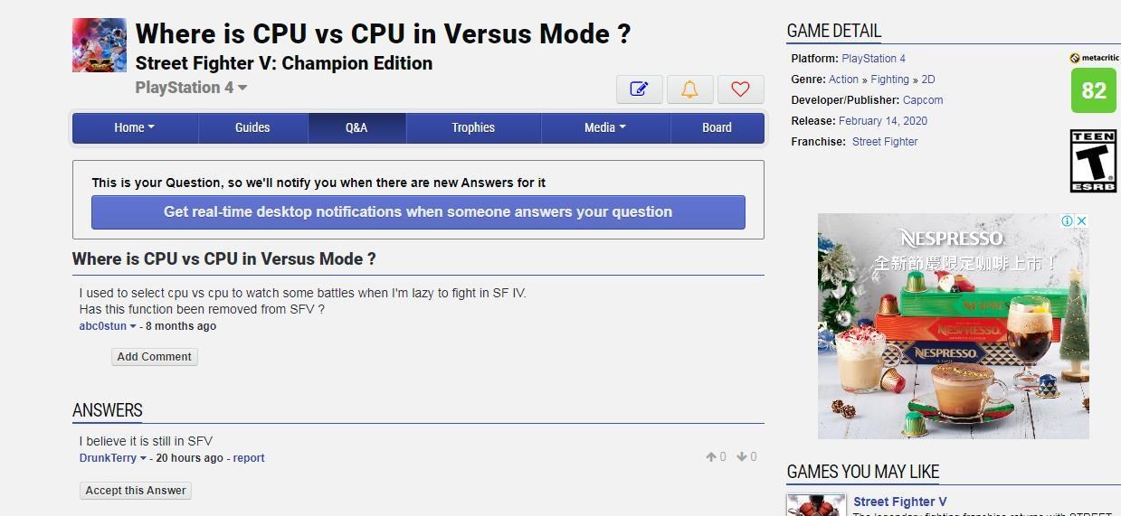 問題】SFV的對戰有Cpu vs Cpu ? @快打旋風系列哈啦板- 巴哈姆特