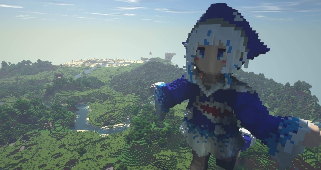 心得 Hololive Gura 雕像創作 新手 Minecraft 我的世界 當個創世神 哈啦板 巴哈姆特