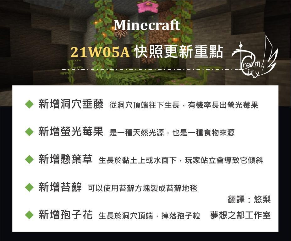 Minecraft 21w05a 21w05b 快照更新 Yoriii的創作 巴哈姆特