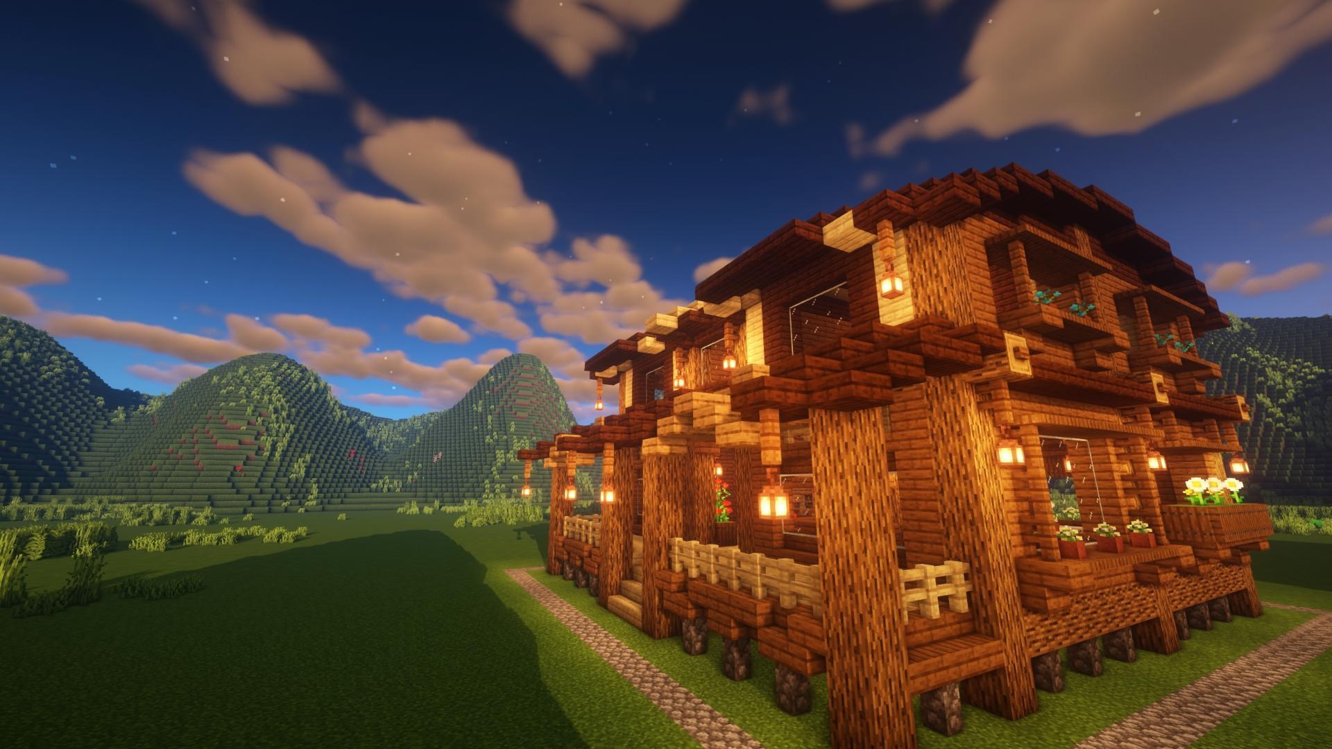 【心得】草原建築-弧頂木屋旅館 @Minecraft 我的世界（當個創世神） 哈啦板 - 巴哈姆特