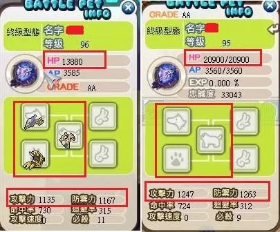 問題 疑問 兩個都是aa的豹怎麼會數值有這落差 希望戀曲online 哈啦板 巴哈姆特